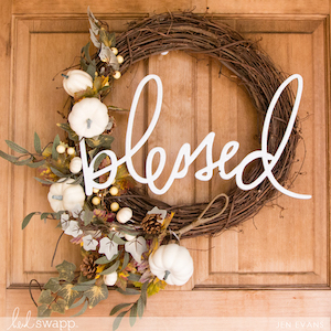 Blessed Wall Word Grapevine Wreath