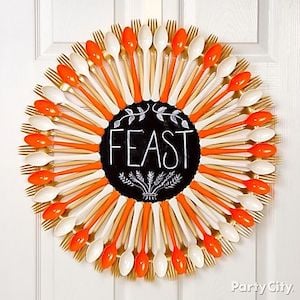 Fork and Spoon Thanksgiving Wreath