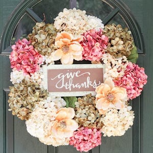 DIY Faux Hydrangea Fall Wreath