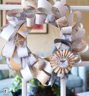 Book Page Paper Grateful Wreath