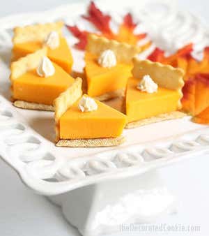 Pumpkin Pie Shaped Cheese and Crackers