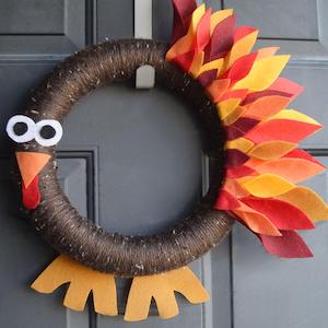 Thanksgiving Turkey Wreath for Kids