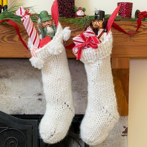 tejer calcetines navideños