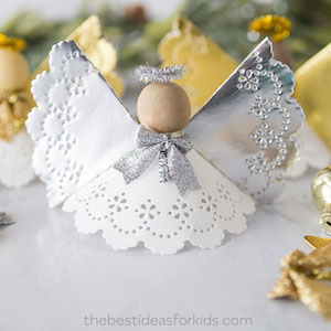 Angel Doily Christmas Craft for kids