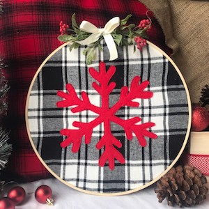 Farmhouse Snowflake Hoop Ornament