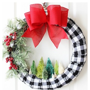 Bottle Brush Tree Christmas Wreath