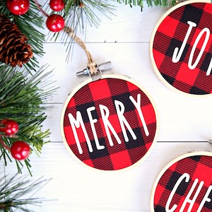 Buffalo Plaid Christmas Ornaments