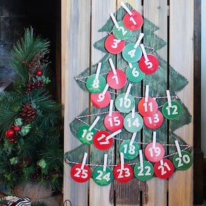 Calendario de adviento de palet navidad manualidad de madera para vender