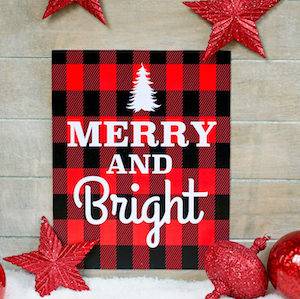 Free buffalo Plaid Christmas Printable