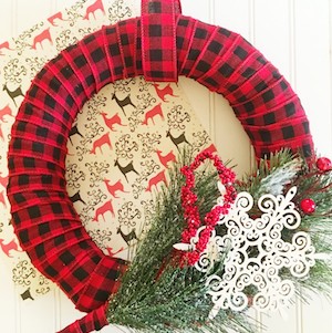 Red and Black Plaid Christmas Wreath