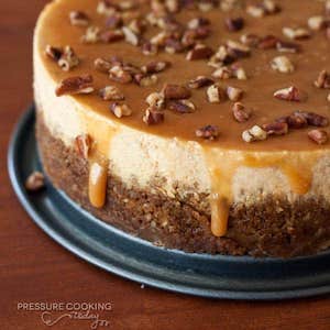 Pumpkin Caramel Pecan Cheesecake