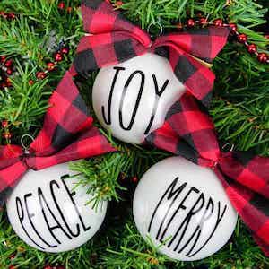 Rae Dunn Inspired Christmas Ornaments