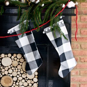 Easy DIY Buffalo Check Christmas Stockings