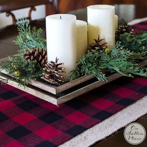 No Sew Buffalo Plaid Table Runner