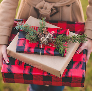 Rustic Buffalo plaid Gift wrapping