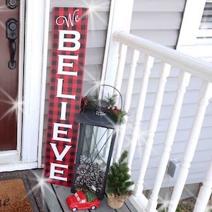 DIY Buffalo Check Christmas Wood Sign