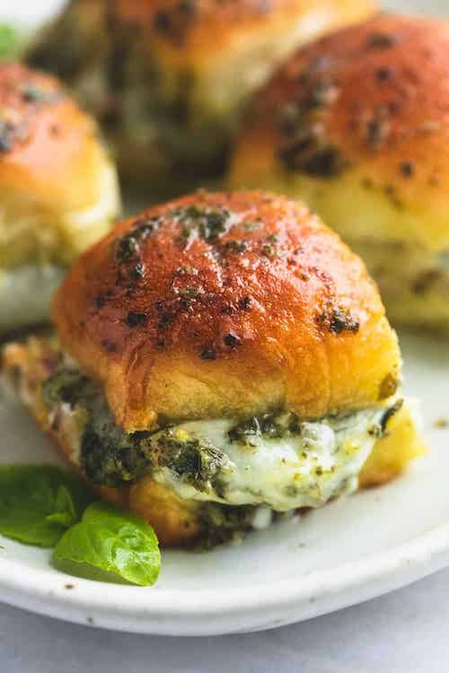  pesto mozzarella slider sandwiches