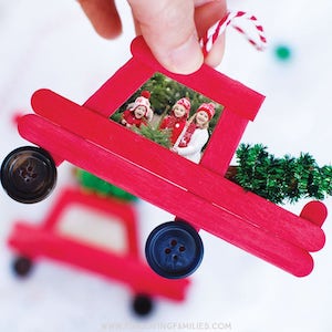 DIY Truck Popsicle Stick Ornament