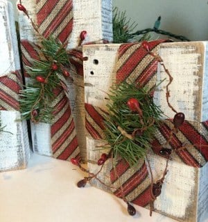 Rustic Wood Block Christmas Gifts