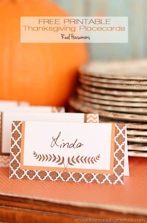 Thanksgiving Printable Placecards