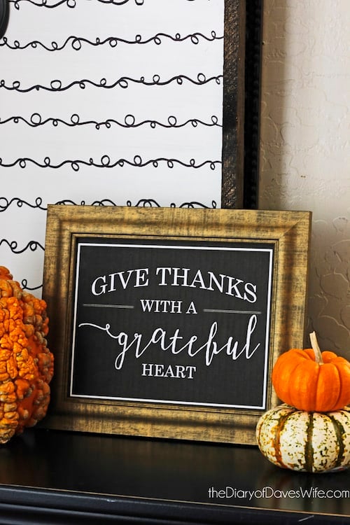 Give Thanks with a Grateful Heart framed art