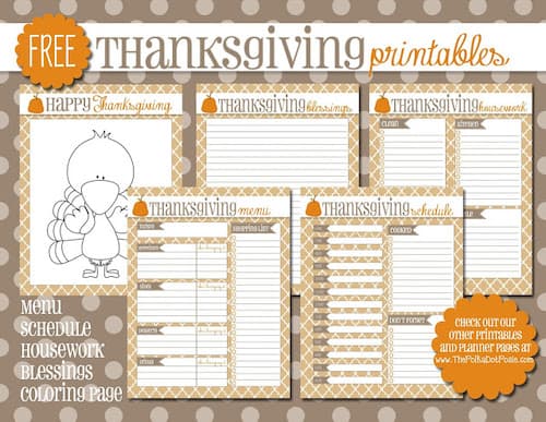  Thanksgiving Planner Printables