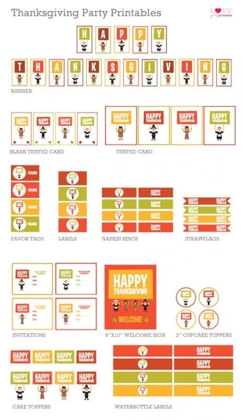 Thanksgiving Party Printables