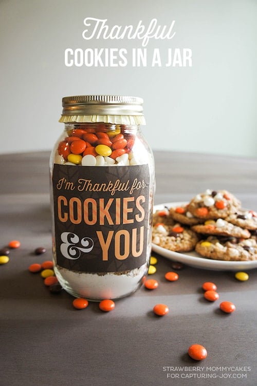 Thankful Cookies in a Jar Thanksgiving Printable