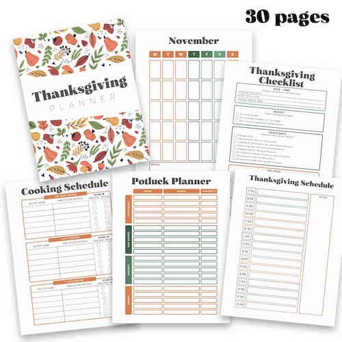 thanksgiving planner printables