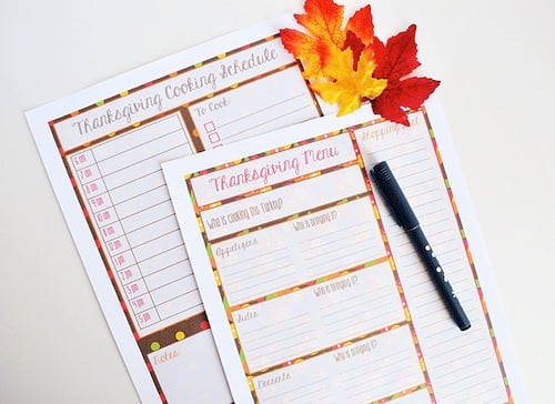 Thanksgiving Planning Printables