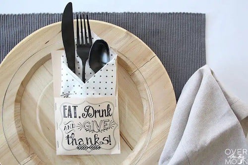 Thanksgiving Utensil Holder printables