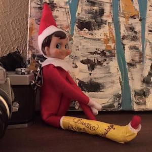 Elf on shelf with a Broken Leg