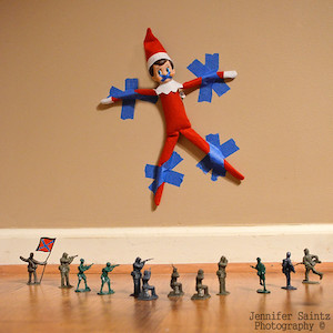 Elf Taken Hostage by Toy Army Men