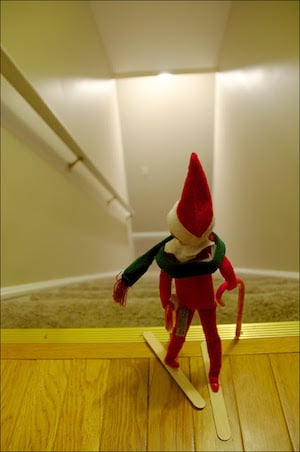 Skiing Elf on the shelf