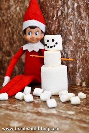 Building a Marshmallow Snowman Elf on the Shelf Idea