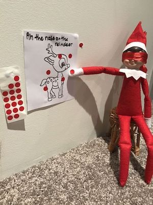 Pin the Nose on the Reindeer Elf on the Shelf Ideas