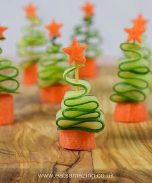 Easy Cucumber Christmas Tree Appetizer for Kids