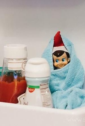 Elf on the Shelf Hiding in the Fridge