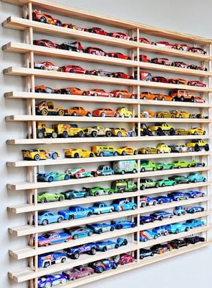 DIY Matchbox Car Garage toy storage idea
