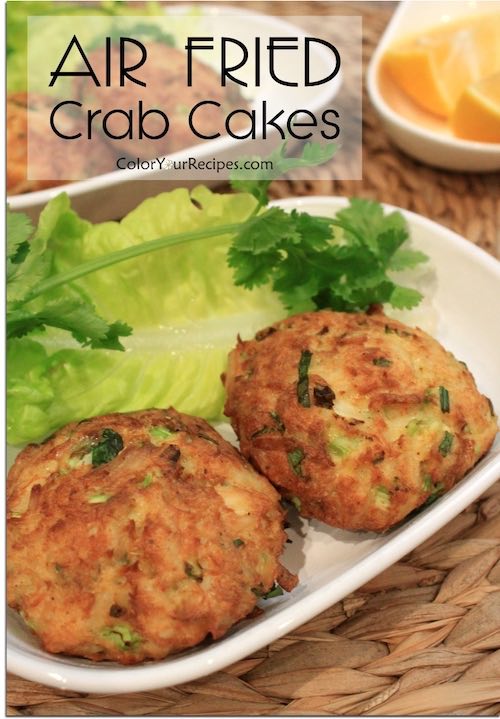healthy air fried Chunky Crab Cakes recipe