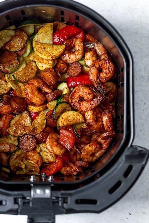 healthy air fryer Cajun Shrimp Dinner