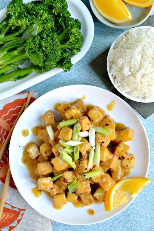 air fryer Orange Tofu