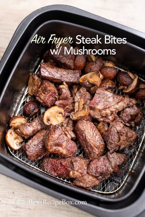 Steak Bites and Garlic Mushrooms