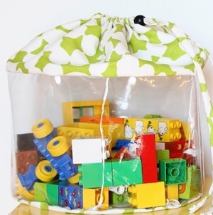 Clear Toy Storage Bags with Drawstrings