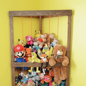 DIY Corner Cage for stuffed animal toy storage