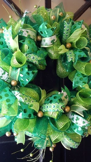 st patricks day deco mesh wreath