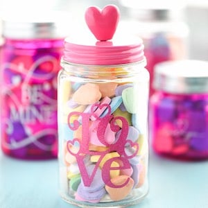 Valentine's Day Mason Jar Candy Gift