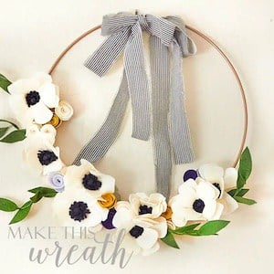 felt flower spring wreath