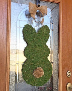 Rabbit wreath covered with moss