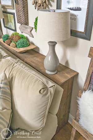 rustic sofa table home decor idea